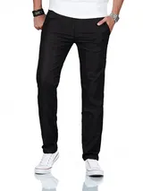 A. Salvarini Herren Designer Chino Stoff Hose Kariert Lang Stretch Regular AS370 – Bild 1
