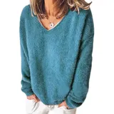 Damen-fleece-sweatshirt Mit V-ausschnitt, Pullover Übergröße Pullover Damenmode – Bild 3