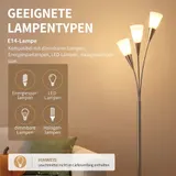 HOMCOM Stehlampe Wohnzimmer 40 W 3 Flammige Stehleuchte mit Fußschalter – Bild 7