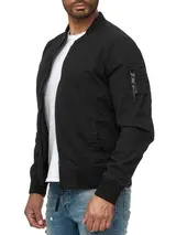 Redbridge Herren Jacke Übergangsjacke Bomberjacke Collegejacke Basic Schwarz Neu – Bild 3