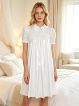 DE Damen Lack Leder Kleid Nachthemd Babydoll Tunika Kleid Streetwear Minikleid  – Bild 11
