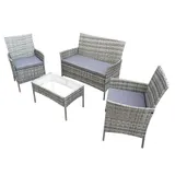 Gartenlounge 4-tlg Gartenmöbel Set Sitzgruppe Polyrattan Farbwahl SVITA BROOKLYN – Bild 5