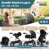 KESSER® Loops 4 in 1 Kombi Kinderwagen Reise Buggy inkl. Auto Babyschale Zubehör – Bild 2