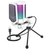 FIFINE USB Mikrofon RGB Kondensator Gaming Mikrofone PC mit Stummschalttaste – Bild 1