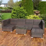 XXL Rattanmöbel Gartenset Polyrattan Lounge Gartenmöbel Sitzgruppe Schwarz Braun – Bild 3