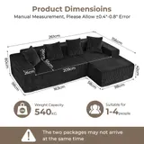 Ecksofa Sofa Couch Cordsofa Modular Kissen Modulsofa Cord Wohnzimmer Bettsofa – Bild 3