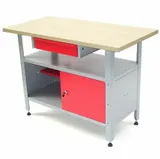 Werkbank Werktisch Schubladen Montagewerkbank Schubladenschrank Tisch Holzplatte – Bild 6