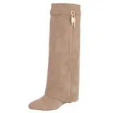 Damen Stiefel mit Reißverschluss Ital-Design 8270 in Hellbraun – Bild 7