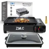 ZMC 2in1 Gasgrill Tischgrill Campingkocher 2,2kW mit 8x Gas + Adapter mit Pfanne – Bild 9