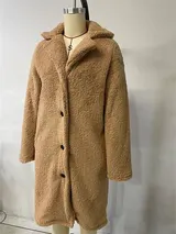 Damen Plüsch Warme Teddyfell Kapuzen Mantel Coat Fleecejacken Winterjacke DE – Bild 3