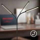 LED Stehlampe Touch Dimmbar Warmweiß Schwenkbar Leselampe 170cm Schwarz – Bild 6