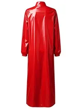 DE TiaoBug Damen Negligee Lang Wasserdichte Maxikleid Langarm Lackleder Kleid – Bild 10