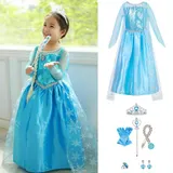 Karneval Kinder Eiskönigin Prinzessin Elsa Cosplay Kleid Party Mädchen Kostüme – Bild 6
