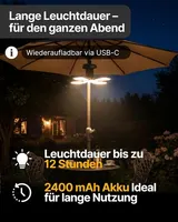 2x Schwaiger Outdoor LED Solar Laterne Akku Lampe Leuchte Camping Schirm Zelt – Bild 9