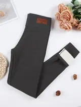 Leggings Thermo Fleece Gefüttert Winter Warm Hose Leggins Damen Frau S-XL – Bild 1