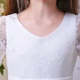 Mädchen Kleid Prinzessinkleid Hochzeitskleid Partykleid, Weiß, 10 Jahre – Bild 3