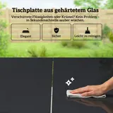 Gartenmöbel Set Sitzgruppe 150 x 80cm Glastisch mit 6 Atmungsaktiven Stühlen – Bild 8