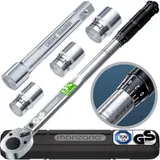 MONZANA® Drehmomentschlüssel 1/2 Zoll 40-210 Nm 3 Stecknüsse 17 19 21mm Auto – Bild 1