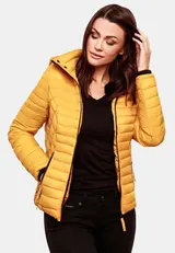 Marikoo Samtpfote Damen Jacke Steppjacke Frühling Übergangsjacke gesteppt Kapuze – Bild 3