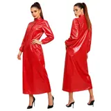 DE iEFiEL Damen Langarm Nachtkleid Metallic Kleid Wasserdichte Pyjamas  – Bild 1