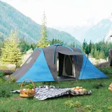 Outsunny Tunnelzelt Campingzelt für 4 Personen mit 2 Schlafzimmern Wohnbereich – Bild 9