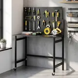 Werkbank mit Lochwand, 115 x 62 x 143,5 cm Klappbare Mobile Werktisch – Bild 9