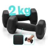 Neopren Hanteln Set Kurzhanteln 2er Set Hantelset 1kg-5kg Gym Fitness SCHWARZ🏋️ – Bild 1
