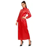 DE iEFiEL Damen Langarm Nachtkleid Metallic Kleid Wasserdichte Pyjamas  – Bild 4