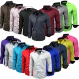 Baxboy Kontrast Herren Slim Fit Hemden Business Freizeit Langarm Hemd RN-44-2 – Bild 2