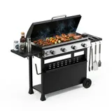 32000BTU Gasgrill Grillwagen BBQ Grill Edelstahl Grillstation 4 Brenner 2510 cm² – Bild 1