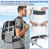 40 L Rucksack Faltbar Wanderrucksack Ultraleicht Camping Tagesrucksack Schwarz – Bild 3