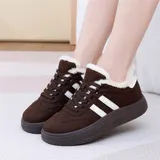 Damen Winterstiefel Boots Warm Gefütterte Stiefeletten Schnürstiefel Sneakers – Bild 4