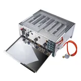 Edelstahl Gasbräter Gasgrill Gastrobräter Tischgrill 3 Flammen mit Grillrost – Bild 3