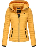 Marikoo Samtpfote Damen Jacke Steppjacke Frühling Übergangsjacke gesteppt Kapuze – Bild 1