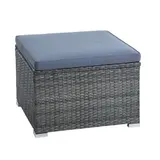 Rattan Lounge Sitzgruppe Gartenmöbel Set Sofa Couch 3-Sitzer Rattanmöbel Grau – Bild 4