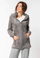 Damen Flauschiger Teddy Fleece Mantel Jacke Kapuze Kapuzenjacke Weste Sublevel – Bild 1