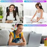 Kinder Faltbare Over Ear Kabellose Bluetooth Kopfhörer, 3D Push Pop Fidget Einhorn – Bild 7