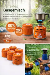 Gas Kartuschne 190g Gaskartuschen Gaskocher Camping Butan Propan Stechkartusche – Bild 2