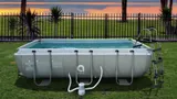Pool 400x200x100cm  Komplettset Frame Gartenpool Aufstellpool Leiter Filterpumpe – Bild 4