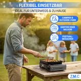 ZMC 2in1 Gasgrill Tischgrill Campingkocher 2,2kW mit 8x Gas + Adapter mit Pfanne – Bild 5
