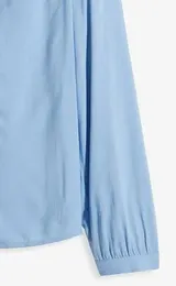 Damen Bluse blau Rüsche vorne 100% Viskose weich fallend Größe 38 - 52 neu 04503 – Bild 3