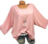 Italy Shirt Tunika Bluse mit Kette oversize Oberteil Neu DamenMode 44 46 48  #16 – Bild 5