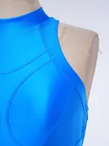 DE iEFiEL Damen Badeanzug Ärmellos Swimsuit Glänzend Schwimmanzug Bodysuit – Bild 9