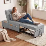 HOMCOM 4-in-1 Schlafsessel mit Bettfunktion, ausziehbares Schlafsofa, Hellgrau – Bild 2