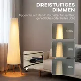 LED Stehlampe Wohnzimmer Dimmbar Holz mit Dreibein Stehleuchte mit Fußschalter – Bild 5