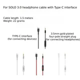 1,5m für typ C Kabel kompatibel mit für SOLO2.0 SOLO3.0 Studiokopfhörer – Bild 1