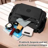 Damen Handtasche Umhängetasche Crossbag schwarz Crossbody Bag Schultertasche DE – Bild 8
