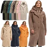 Navahoo Teddyzauber Damen Winter Mantel Jacke lang kuschelig Fleece warm N041 – Bild 13