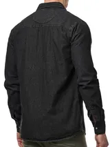 Indicode Herren Langarmhemd Mike-Hemd Jeanshemd Denim Freizeithemd Männerhemd – Bild 3