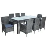 Polyrattan Sitzgruppe Gartenmöbel Set für 8 Personen Rattan Gartenset Anthrazit – Bild 3